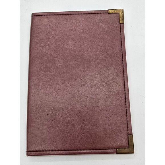 Cambridge Burgundy Leather Portfolio With Brass Accents - Picture 1 of 6